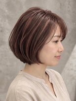 キリ 逗子(kiri) 逗子葉山ナチュラルハイライトピンクインナーカラーミニボブk113