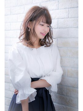 ヘアーアートシフォン 池袋西口店(Hair art chiffon) ミニマムボブモードジグザグバング3Dカラーノットヘアブルージュ