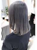 ワンレンアッシュカラー☆透け感が可愛い透明感カラー