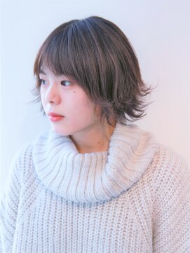 ヘアーライズ 池袋東口店(hair RISE) ミルクティーベージュ外ハネショートボブ