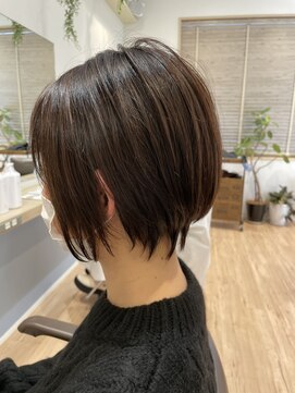 コノアラボ 守谷店(Conoah labo) 脱白髪染めハイライト×小顔ショートボブ