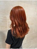 20代30代40代ブラッドオレンジ艶感パーマ透明感ナチュラル