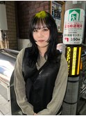 ライムグリーンの根元デザインカラーと姫レイヤー☆