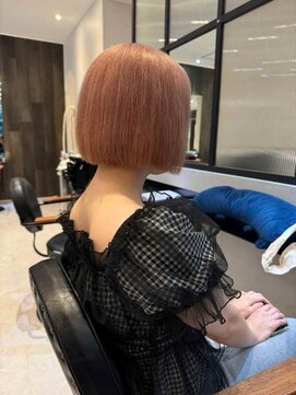 ダブル(W) 切りっぱなしボブ/ミルキーピンク