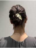 結婚式お呼ばれヘア　アップスタイル