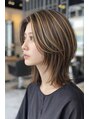 トリッカ 代官山(tricca)&nbsp;#白髪ぼかし #ハイライト #ミディアムレイヤー #レイヤーカット