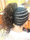 コーンロウ＋ヘアセット