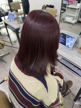 アジールヘア 所沢プロペ通り店(agir hair) ワインレッド ブリーチなしダブルカラー