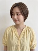 丸みショート/レイヤーカット/前髪なし