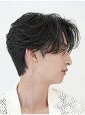 ニュアンス毛流れフェザーショートセンターパートウルフ