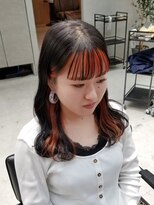 テトヘアー(teto hair) オレンジ　インナーカラー　前髪インナー　ヘムライト　韓国ヘア