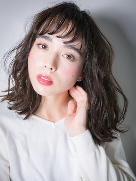 カバーヘア イヴ 戸頭店(COVER HAIR EVE) 大人可愛いローライトくせ毛風無造作セミディw戸頭20代30代40代