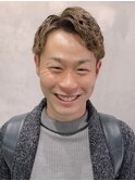 アップバングツーブロックピンパーマ y