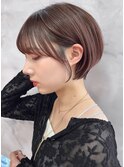大人可愛い20代30代40代黒髪前下がりショートボブ丸みショート◎