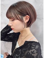 ヘアーメノウ 亀有店(hair menou) 大人可愛い20代30代40代黒髪前下がりショートボブ丸みショート◎