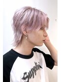 韓国/センターパート/ウルフ/ホワイトピンクカラー/ウルフカット