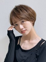 前髪あり耳掛け丸みくびれショートボブ20代30代40代50代(蘭)