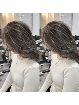 ブレンド 渋谷(BLend) マチルダボブ前髪ハイライトグレージュ