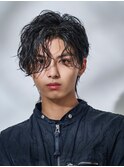 【大人の色気ヘア】波巻きパーマ耳掛けかき上げ