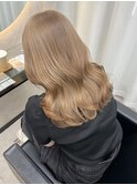ホワイトグレージュミニウルフチェリーブラウンデジタルパーマ