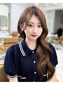 顔まわり美人ロング韓国風レイヤーくびれ巻き10代20代30代