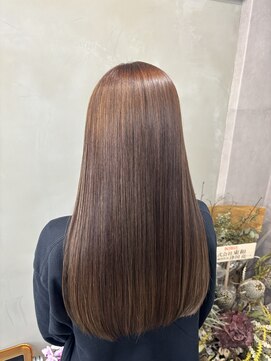 ファビ 渋谷(Fab) くびれヘア/暗めカラー/アプリコットオレンジ/縮毛矯正