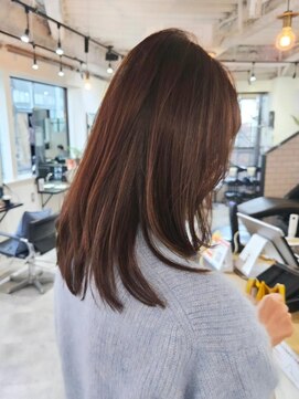 レイヤーカット　マロンブラウン