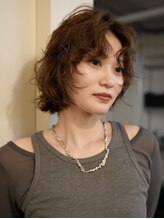 ノラ シブヤ(NORA)&nbsp;小顔ミディアムパーマミディアムデジタルパーマボブパーマ前髪