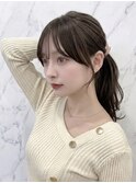 シースルーバングハッシュカットワンホンレイヤーフレンチバング