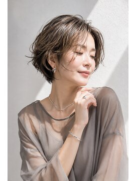アッシュ 学芸大学店(Ash) ショートボブ/大人女性/アッシュベージュ/白髪ぼかし/脱白髪染め