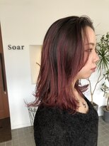 ソアヘアー(Soar hair) 【Soar】バレイヤージュ×pink×韓国レイヤー