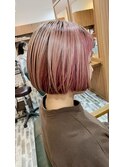 インナーカラー/ダスティーピンク/うる艶髪/フレンチガーリー