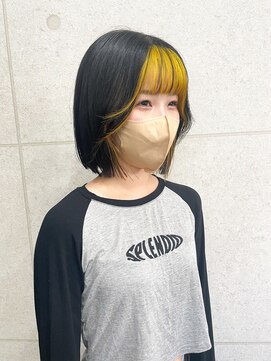 アンリ(Anli) 【Anli☆岩瀬萌】ボブ フェイスフレーミング ネオンイエロー