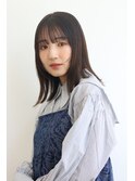 ◆ナチュラル外ハネストレートヘア/アッシュグレーカラー◆