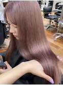 ミディアムヘアグレージュカラーデザインカラーシルキーベージュ