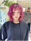 チェリーピンクレッドケアブリーチダブルカラービビットピンク