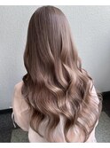 マロンベージュ_韓国風巻き_ラベンダーミルクティー_