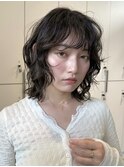 デジタルパーマレイヤーカット顔周り前髪ミディアムロング/池袋