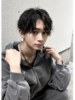【曲がる縮毛矯正】フェザーパーマスペインカールブルーブラック