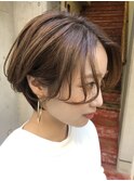 大人ショートボブ丸みショートカットマッシュショート前髪あり
