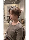 大人綺麗な小顔襟足スッキリショートボブ　30代40代50代