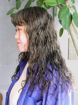 ニール シトロン 名古屋 伏見 丸の内(NEELU citron) レイヤーパーマコテ巻きパーマオリーブベージュ