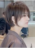 ショートボブ髪型30代40代50代前髪あり前髪無し面長丸顔【西村m