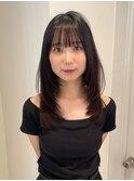 ミディアムレイヤー/シースルーバング/艶髪