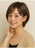 ショート/ショートボブ/前髪あり/丸み/低め/耳掛け/大人/可愛い