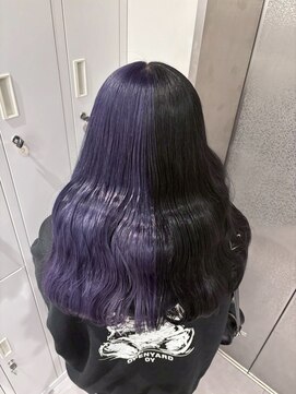 ベレーザ 渋谷(BELEZA) 17050黒髪ネイビーブルーブラウンゆるふわミディアムレイヤー