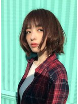 エルデ ナインズ ヘアー スタンド 川口店(elde 9's HAIR STAND) T.大人かわいいグレージュひし形シルエットエアリーボブ