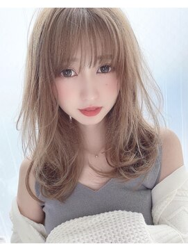 アリスバイアフロート 自由が丘(ALICe by AFLOAT) 抜け感レイヤーミディアム（デザインカラーローライト厚めバング