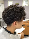 ツーブロック×アップバングパーマスタイル