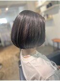 30代40代50代小顔ショートボブ丸みショートアッシュブラック
